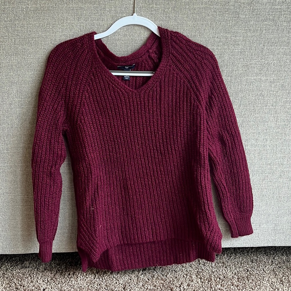 Gap Cable Knit Maroon Sweater Women’s S